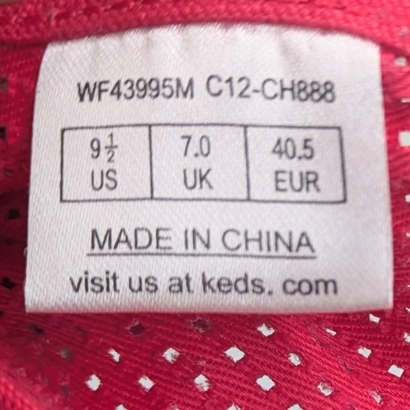 Keds Celeb red canvas perforated sneakers lace up women's size 9.5 - Picture 7 of 7